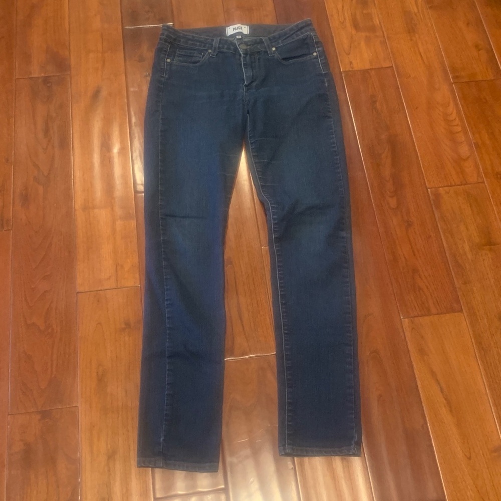 Y2K Paige Skyline Skinny Jeans Size 27 Twilight Cotton Blend Stretch USA Made